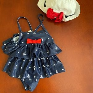 CUTE Baby sailor swimsuit.